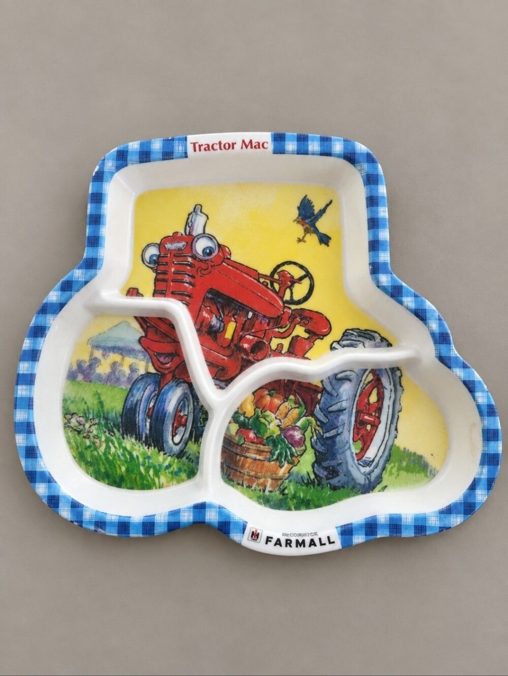 Tractor Mac Farmall IH 2015 Melamine Divided Kids Plate MotorHead